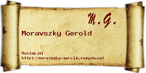 Moravszky Gerold névjegykártya